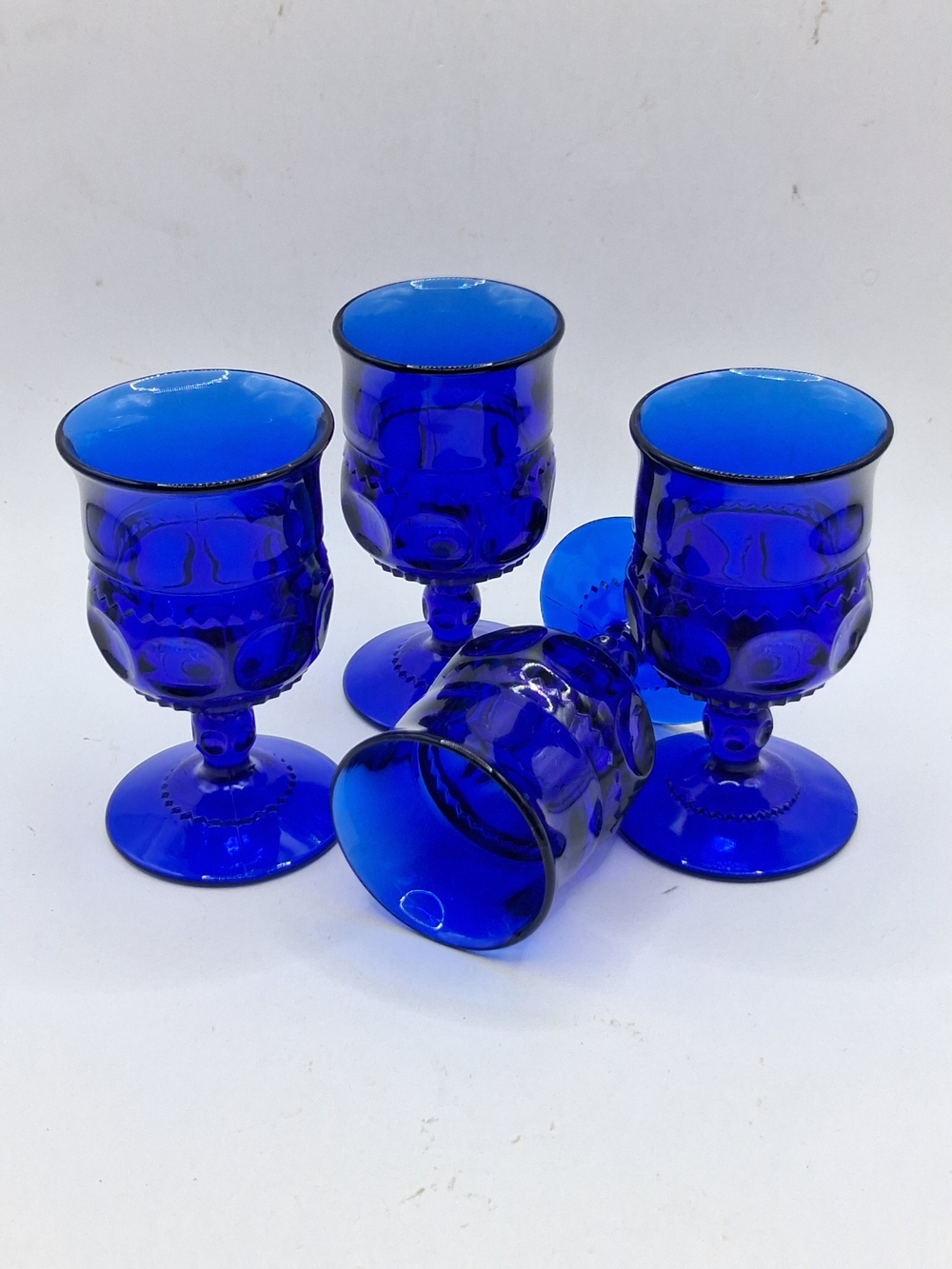 Indiana Glass Cobalt Blue Goblets Set of 4